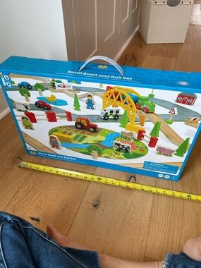 Rural Road and Rail Set - Colorful Wooden Kids Toy